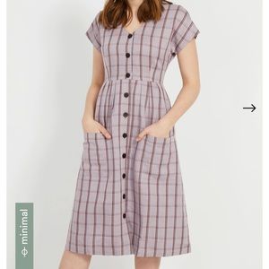 Lavender plaid Frank & Oak midi dress